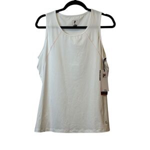 FILA Women XL White Tennis Tank Top Activewear Athletic Sleeveless Performance #